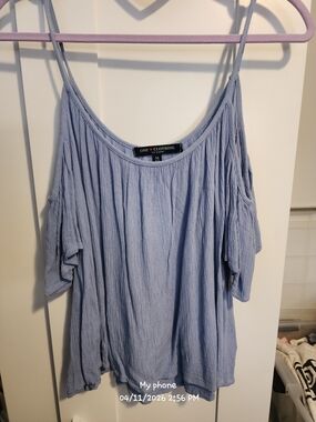 one clothing light lavender cold-shoulder crinkle camisole